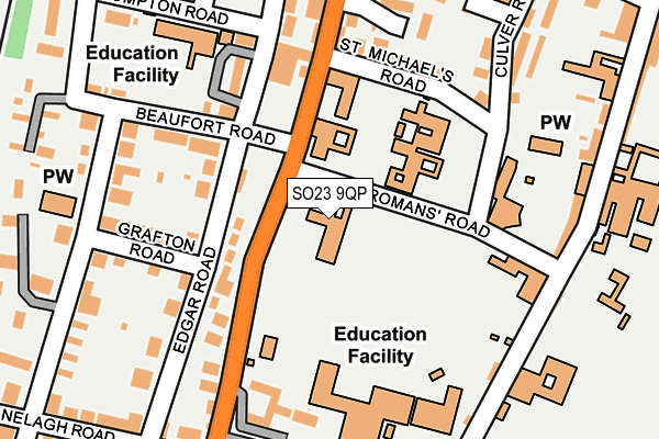 SO23 9QP map - OS OpenMap – Local (Ordnance Survey) SO23 9QP map - OS OpenMap – Local (Ordnance Survey)