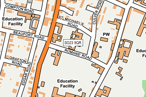 SO23 9QR map - OS OpenMap – Local (Ordnance Survey) SO23 9QR map - OS OpenMap – Local (Ordnance Survey)