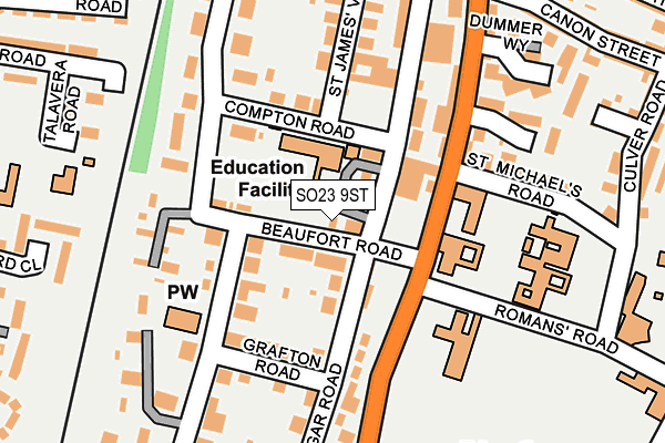 SO23 9ST map - OS OpenMap – Local (Ordnance Survey) SO23 9ST map - OS OpenMap – Local (Ordnance Survey)
