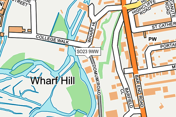 SO23 9WW map - OS OpenMap – Local (Ordnance Survey) SO23 9WW map - OS OpenMap – Local (Ordnance Survey)