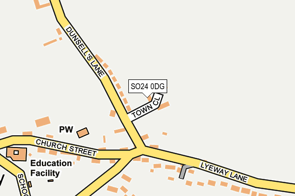 SO24 0DG map - OS OpenMap – Local (Ordnance Survey) SO24 0DG map - OS OpenMap – Local (Ordnance Survey)