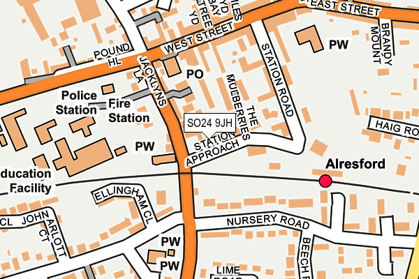 SO24 9JH map - OS OpenMap – Local (Ordnance Survey) SO24 9JH map - OS OpenMap – Local (Ordnance Survey)