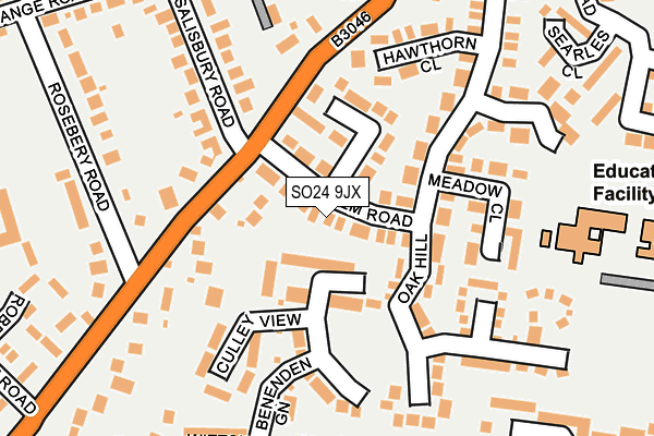 SO24 9JX map - OS OpenMap – Local (Ordnance Survey) SO24 9JX map - OS OpenMap – Local (Ordnance Survey)