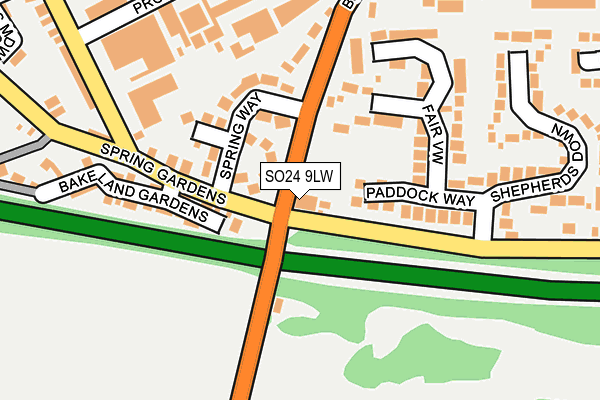 SO24 9LW map - OS OpenMap – Local (Ordnance Survey) SO24 9LW map - OS OpenMap – Local (Ordnance Survey)