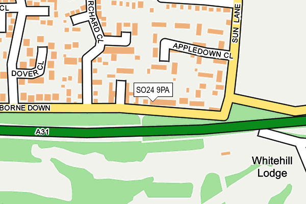 SO24 9PA map - OS OpenMap – Local (Ordnance Survey) SO24 9PA map - OS OpenMap – Local (Ordnance Survey)