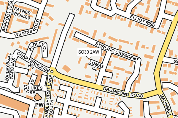 SO30 2AW map - OS OpenMap – Local (Ordnance Survey) SO30 2AW map - OS OpenMap – Local (Ordnance Survey)