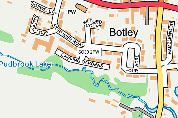 SO30 2FW map - OS OpenMap – Local (Ordnance Survey) SO30 2FW map - OS OpenMap – Local (Ordnance Survey)