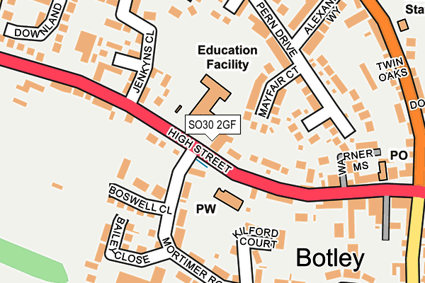 SO30 2GF map - OS OpenMap – Local (Ordnance Survey) SO30 2GF map - OS OpenMap – Local (Ordnance Survey)