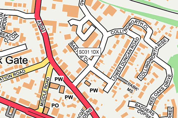 SO31 1DX map - OS OpenMap – Local (Ordnance Survey) SO31 1DX map - OS OpenMap – Local (Ordnance Survey)