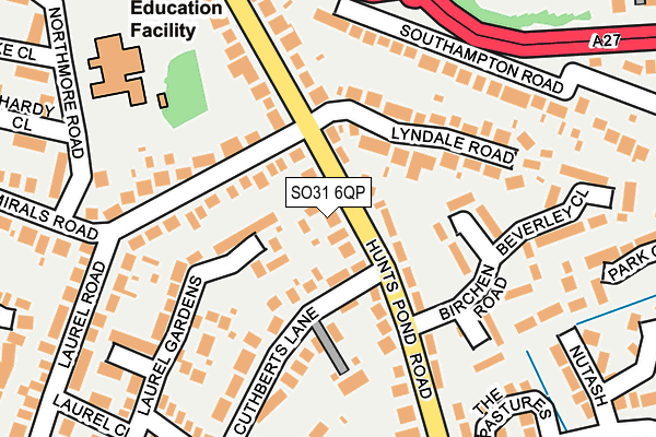 SO31 6QP map - OS OpenMap – Local (Ordnance Survey) SO31 6QP map - OS OpenMap – Local (Ordnance Survey)