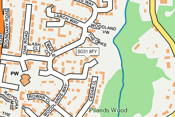 SO31 8FY map - OS OpenMap – Local (Ordnance Survey) SO31 8FY map - OS OpenMap – Local (Ordnance Survey)