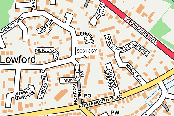 SO31 8GY map - OS OpenMap – Local (Ordnance Survey) SO31 8GY map - OS OpenMap – Local (Ordnance Survey)
