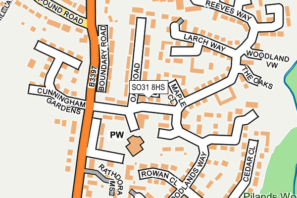 SO31 8HS map - OS OpenMap – Local (Ordnance Survey) SO31 8HS map - OS OpenMap – Local (Ordnance Survey)