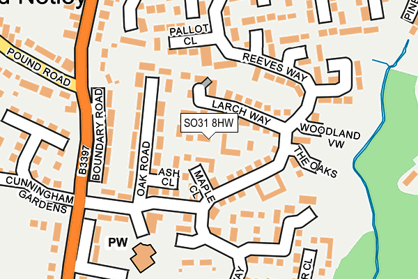 SO31 8HW map - OS OpenMap – Local (Ordnance Survey) SO31 8HW map - OS OpenMap – Local (Ordnance Survey)
