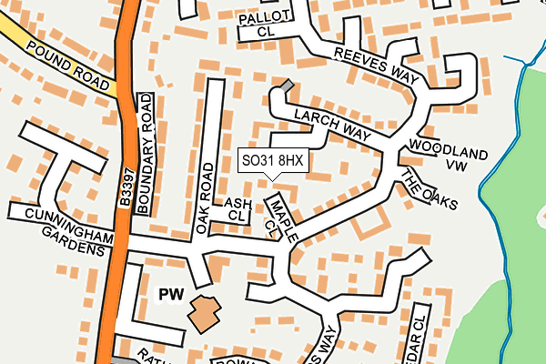 SO31 8HX map - OS OpenMap – Local (Ordnance Survey) SO31 8HX map - OS OpenMap – Local (Ordnance Survey)