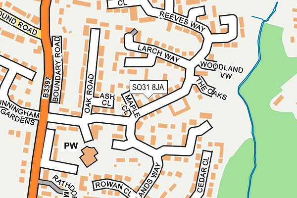 SO31 8JA map - OS OpenMap – Local (Ordnance Survey) SO31 8JA map - OS OpenMap – Local (Ordnance Survey)
