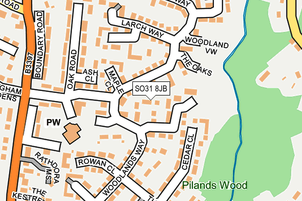 SO31 8JB map - OS OpenMap – Local (Ordnance Survey) SO31 8JB map - OS OpenMap – Local (Ordnance Survey)