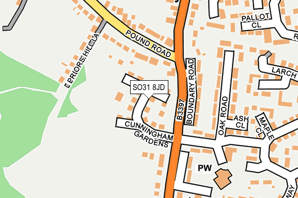 SO31 8JD map - OS OpenMap – Local (Ordnance Survey) SO31 8JD map - OS OpenMap – Local (Ordnance Survey)