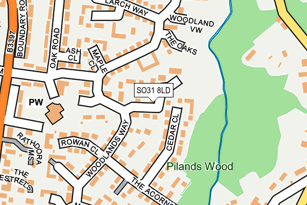 SO31 8LD map - OS OpenMap – Local (Ordnance Survey) SO31 8LD map - OS OpenMap – Local (Ordnance Survey)