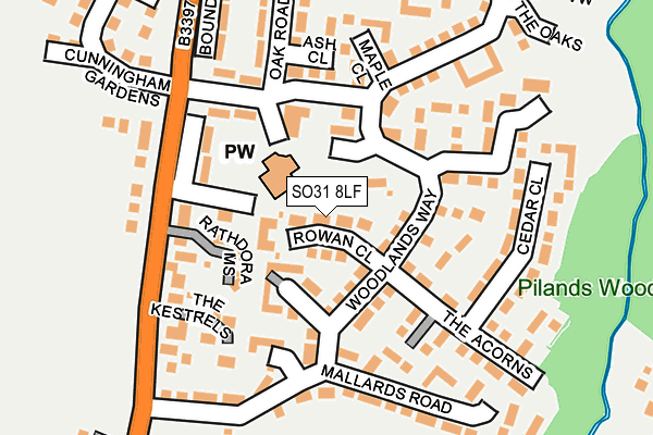 SO31 8LF map - OS OpenMap – Local (Ordnance Survey) SO31 8LF map - OS OpenMap – Local (Ordnance Survey)