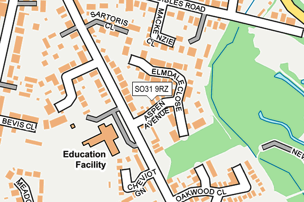 SO31 9RZ map - OS OpenMap – Local (Ordnance Survey) SO31 9RZ map - OS OpenMap – Local (Ordnance Survey)