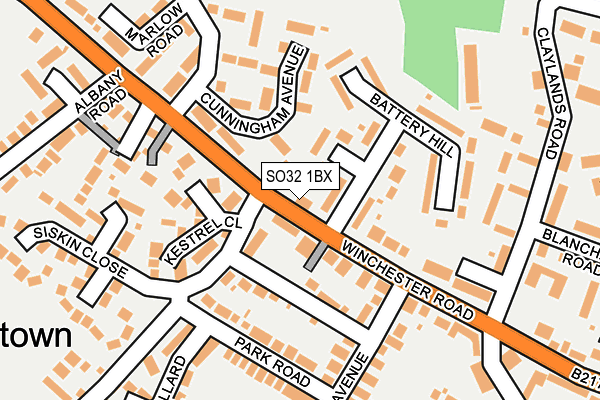SO32 1BX map - OS OpenMap – Local (Ordnance Survey) SO32 1BX map - OS OpenMap – Local (Ordnance Survey)