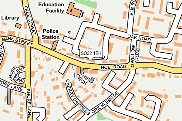 SO32 1EH map - OS OpenMap – Local (Ordnance Survey) SO32 1EH map - OS OpenMap – Local (Ordnance Survey)
