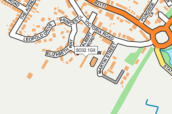SO32 1GX map - OS OpenMap – Local (Ordnance Survey) SO32 1GX map - OS OpenMap – Local (Ordnance Survey)