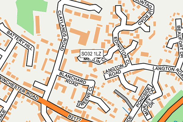 SO32 1LZ map - OS OpenMap – Local (Ordnance Survey) SO32 1LZ map - OS OpenMap – Local (Ordnance Survey)