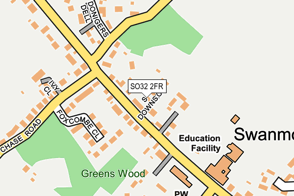 SO32 2FR map - OS OpenMap – Local (Ordnance Survey) SO32 2FR map - OS OpenMap – Local (Ordnance Survey)