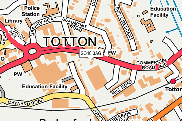 SO40 3AG map - OS OpenMap – Local (Ordnance Survey) SO40 3AG map - OS OpenMap – Local (Ordnance Survey)