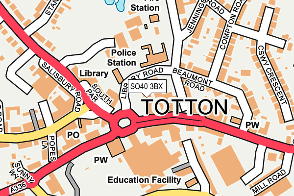 SO40 3BX map - OS OpenMap – Local (Ordnance Survey) SO40 3BX map - OS OpenMap – Local (Ordnance Survey)