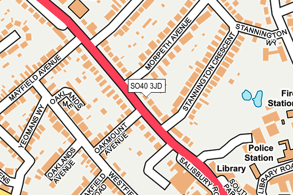 SO40 3JD map - OS OpenMap – Local (Ordnance Survey) SO40 3JD map - OS OpenMap – Local (Ordnance Survey)