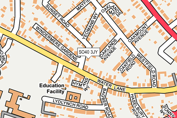 SO40 3JY map - OS OpenMap – Local (Ordnance Survey) SO40 3JY map - OS OpenMap – Local (Ordnance Survey)