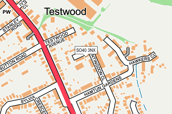 SO40 3NX map - OS OpenMap – Local (Ordnance Survey)