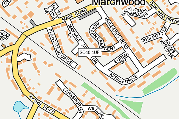 SO40 4UF map - OS OpenMap – Local (Ordnance Survey) SO40 4UF map - OS OpenMap – Local (Ordnance Survey)
