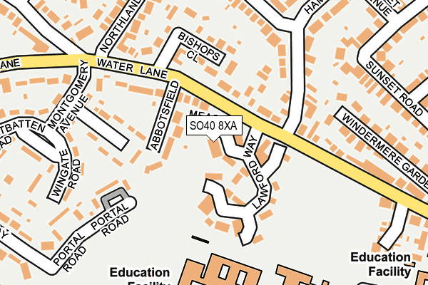 SO40 8XA map - OS OpenMap – Local (Ordnance Survey) SO40 8XA map - OS OpenMap – Local (Ordnance Survey)