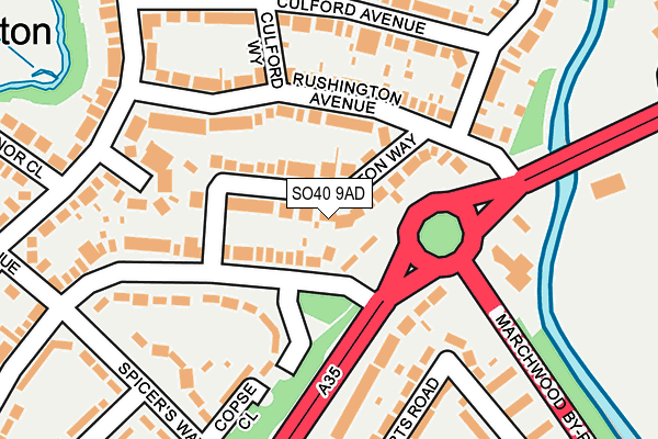 SO40 9AD map - OS OpenMap – Local (Ordnance Survey) SO40 9AD map - OS OpenMap – Local (Ordnance Survey)
