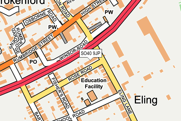 SO40 9JP map - OS OpenMap – Local (Ordnance Survey) SO40 9JP map - OS OpenMap – Local (Ordnance Survey)