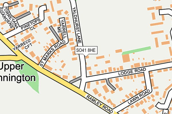 SO41 8HE map - OS OpenMap – Local (Ordnance Survey) SO41 8HE map - OS OpenMap – Local (Ordnance Survey)