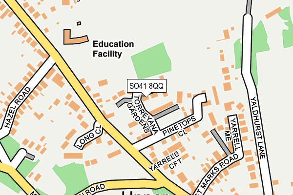 SO41 8QQ map - OS OpenMap – Local (Ordnance Survey) SO41 8QQ map - OS OpenMap – Local (Ordnance Survey)