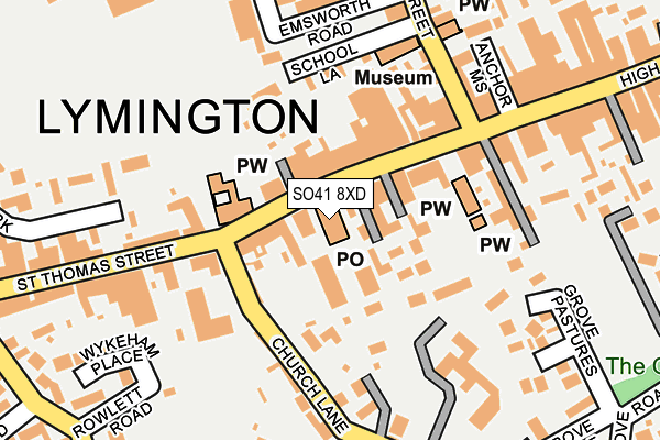 SO41 8XD map - OS OpenMap – Local (Ordnance Survey) SO41 8XD map - OS OpenMap – Local (Ordnance Survey)