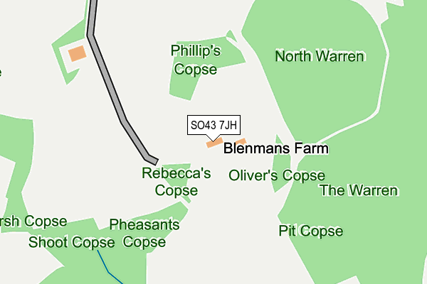 SO43 7JH map - OS OpenMap – Local (Ordnance Survey)
