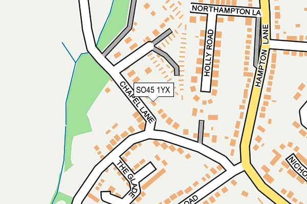 SO45 1YX map - OS OpenMap – Local (Ordnance Survey) SO45 1YX map - OS OpenMap – Local (Ordnance Survey)