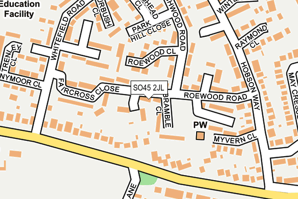 SO45 2JL map - OS OpenMap – Local (Ordnance Survey) SO45 2JL map - OS OpenMap – Local (Ordnance Survey)