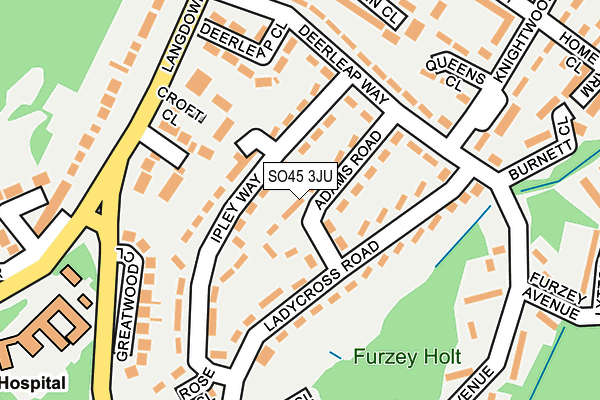 SO45 3JU map - OS OpenMap – Local (Ordnance Survey) SO45 3JU map - OS OpenMap – Local (Ordnance Survey)