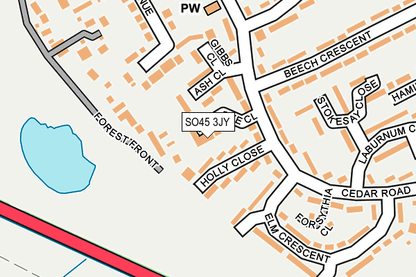 SO45 3JY map - OS OpenMap – Local (Ordnance Survey) SO45 3JY map - OS OpenMap – Local (Ordnance Survey)
