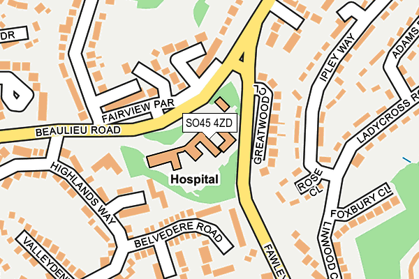 SO45 4ZD map - OS OpenMap – Local (Ordnance Survey) SO45 4ZD map - OS OpenMap – Local (Ordnance Survey)