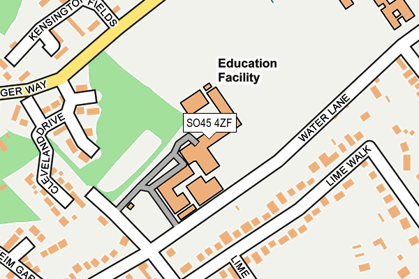 SO45 4ZF map - OS OpenMap – Local (Ordnance Survey)