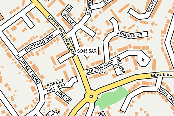 SO45 5AR map - OS OpenMap – Local (Ordnance Survey) SO45 5AR map - OS OpenMap – Local (Ordnance Survey)